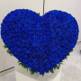 Сердце из 351 синей розы «Сапфир» фото 2